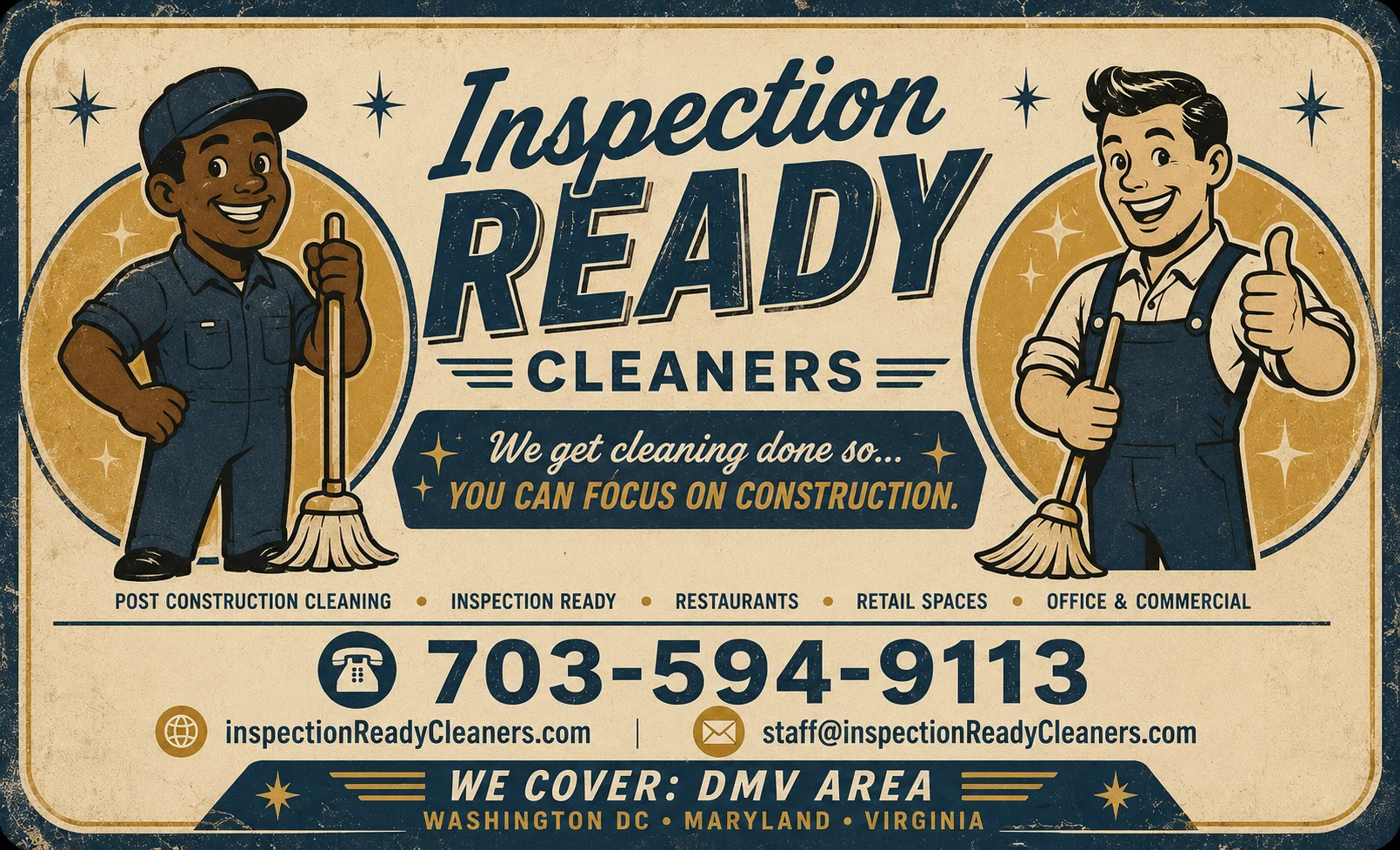 Inspection Ready Cleaners vintage company artwork